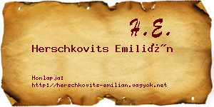 Herschkovits Emilián névjegykártya